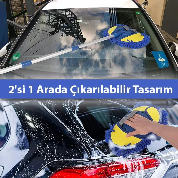 ALLY Mikrofiber Dönebilen Püsküllü Araba Yıkama Ve Temizleme Fırçası-1852