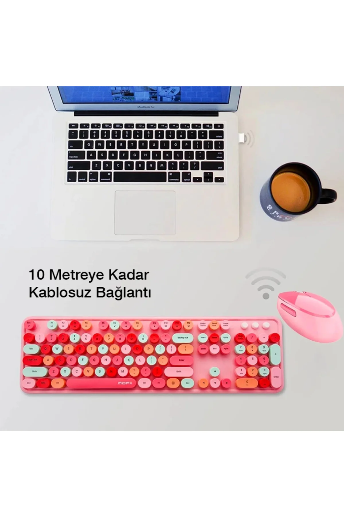 Ally Mofi Sweet 2.4G Kablosuz Q Klavye Klavye Ve Mouse Seti-1852