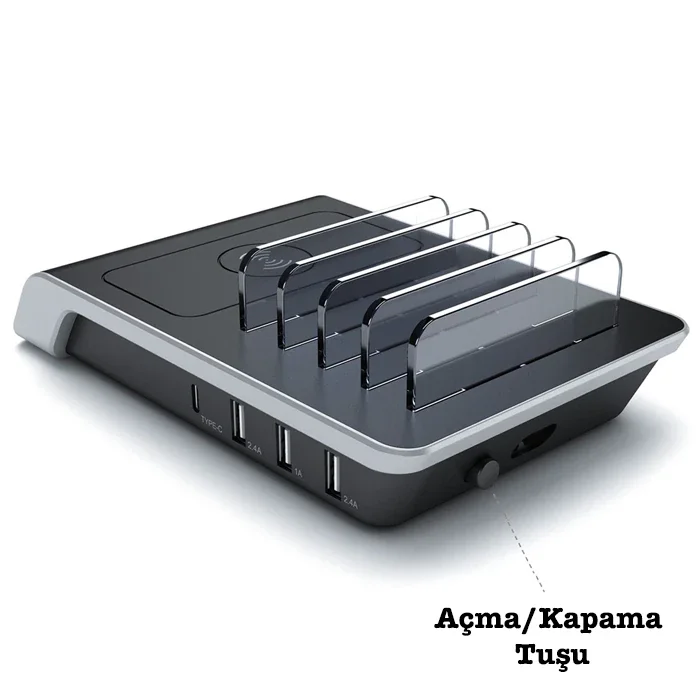 ALLY Multiport 10W Wireless Kablosuz Şarj Cihazı Organizer Stand-1852