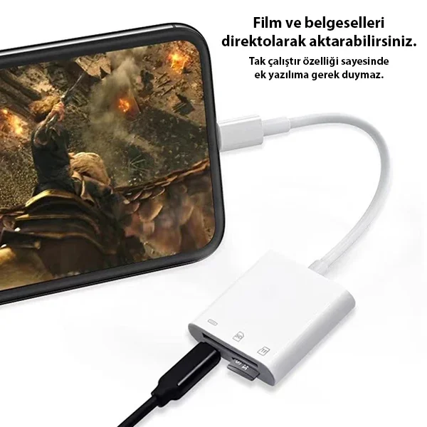 ALLY NK-101Y Pro 3 İn 1 İPhone Lightning to SD-TF Çevirici Adaptör-1852 ALLY NK-101Y Pro 3 İn 1 İPhone Lightning to SD-TF Çevirici Adaptör-1852
