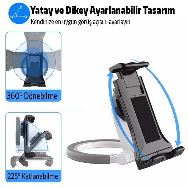 ALLY PB-47B Askılı Katlanabilen Çok İşlevli Tablet -Telefon Standı Tutucu-1852