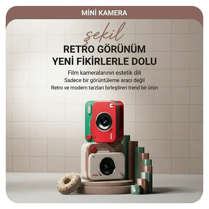 Ally PixMini Retro Video Dijital Kamera Ağ Kamerası DVR 1080P HD-1852