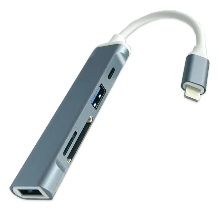 Ally S-503 5in1 Lightning to USB + SD Kart Hub Adaptör Çevirici Dönüştürücü-1852
