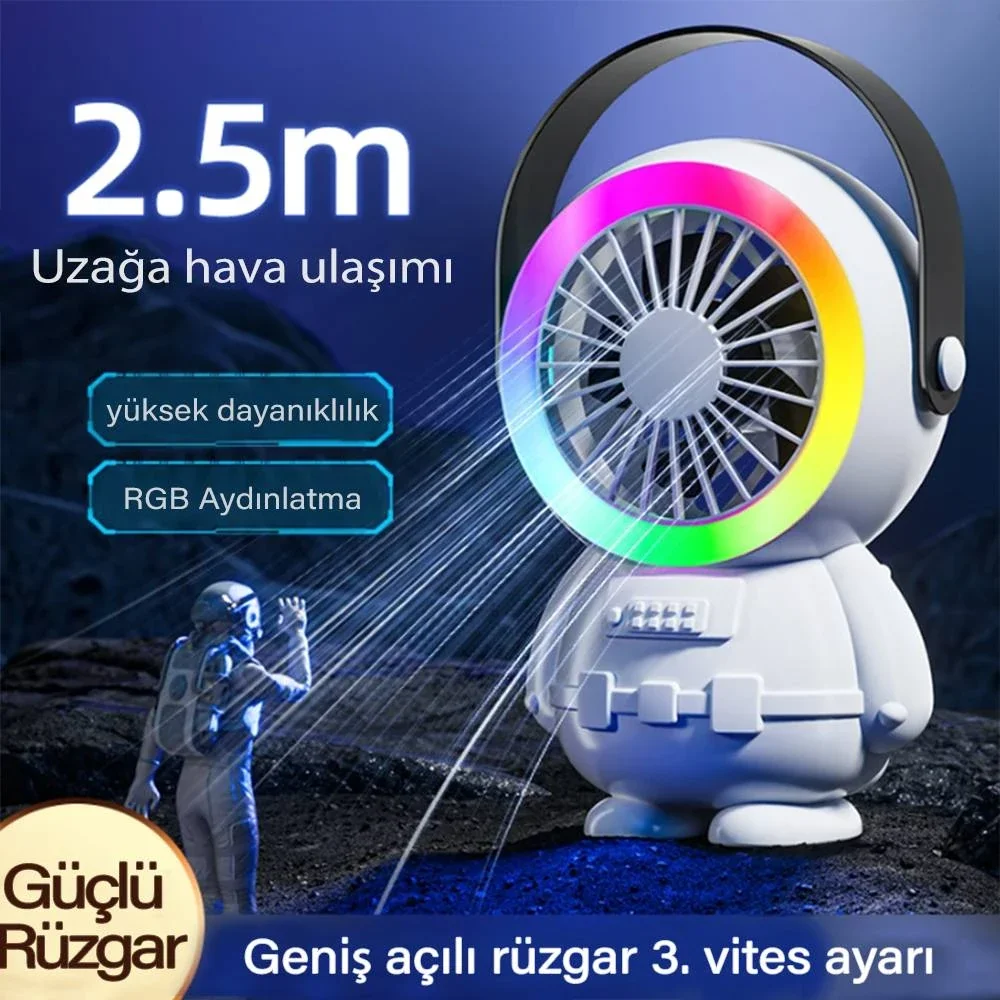 Ally Şarjlı Astronot Fan Vantilatör Taşınabilir El - Masa Üstü Vantilatör 1500mAh-1852 Ally Şarjlı Astronot Fan Vantilatör Taşınabilir El - Masa Üstü Vantilatör 1500mAh-1852