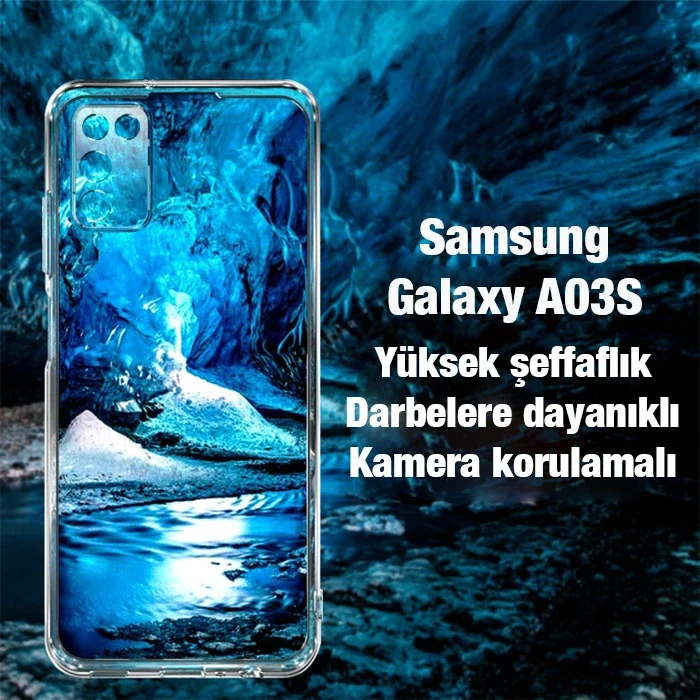 Ally SM Galaxy A03S Kılıf Kamera Korumalı Ultra İnce Şeffaf Silikon Kılıf-1852