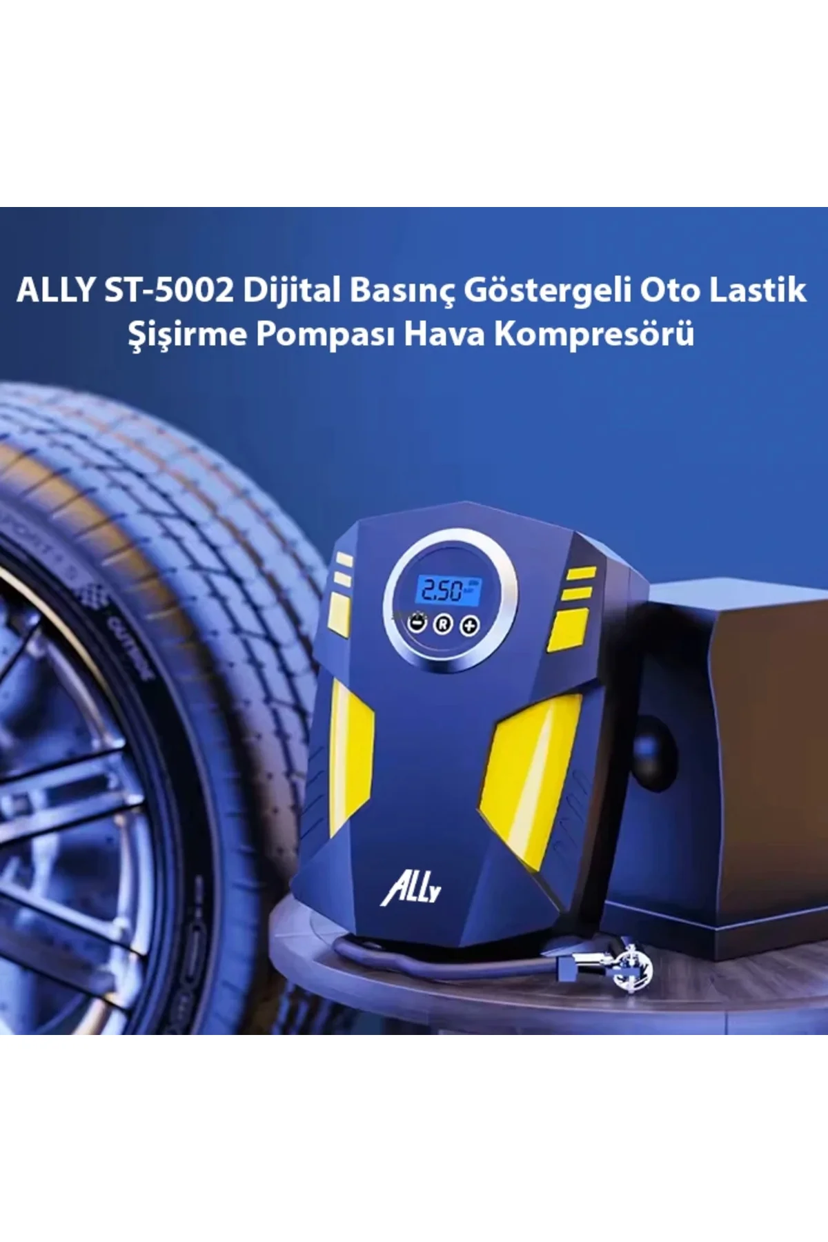 Ally St-5002 Dijital Basınç Göstergeli Oto Lastik Şişirme Pompası Ally St-5002 Dijital Basınç Göstergeli Oto Lastik Şişirme Pompası