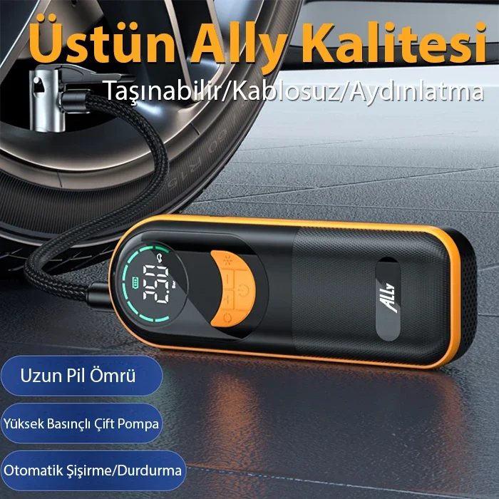 ALLY ST-5520 Dijital Basınç Göstergeli Oto Lastik Şişirme Pompası ALLY ST-5520 Dijital Basınç Göstergeli Oto Lastik Şişirme Pompası