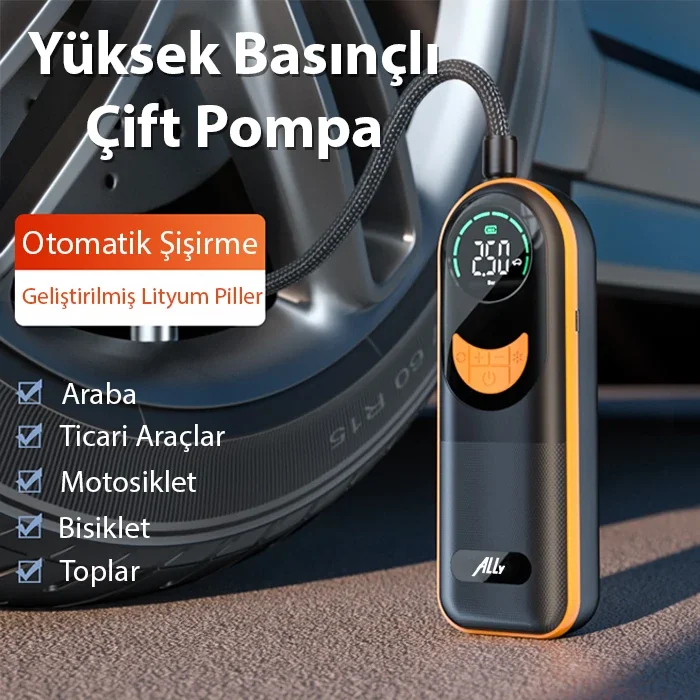 ALLY ST-5520 Dijital Basınç Göstergeli Oto Lastik Şişirme Pompası ALLY ST-5520 Dijital Basınç Göstergeli Oto Lastik Şişirme Pompası