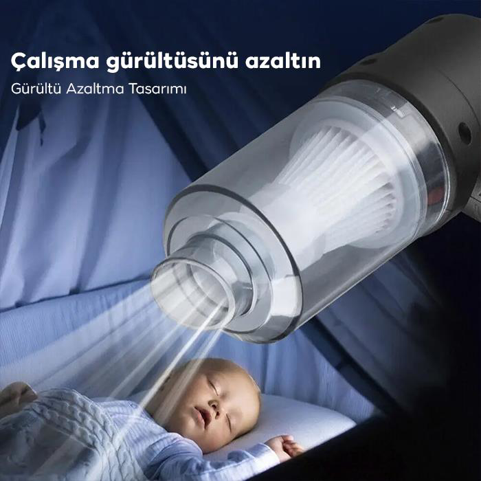 Ally  St-6644 6000R Portatif Vakumlu Üflemeli Mini Araç Süpürgesi 