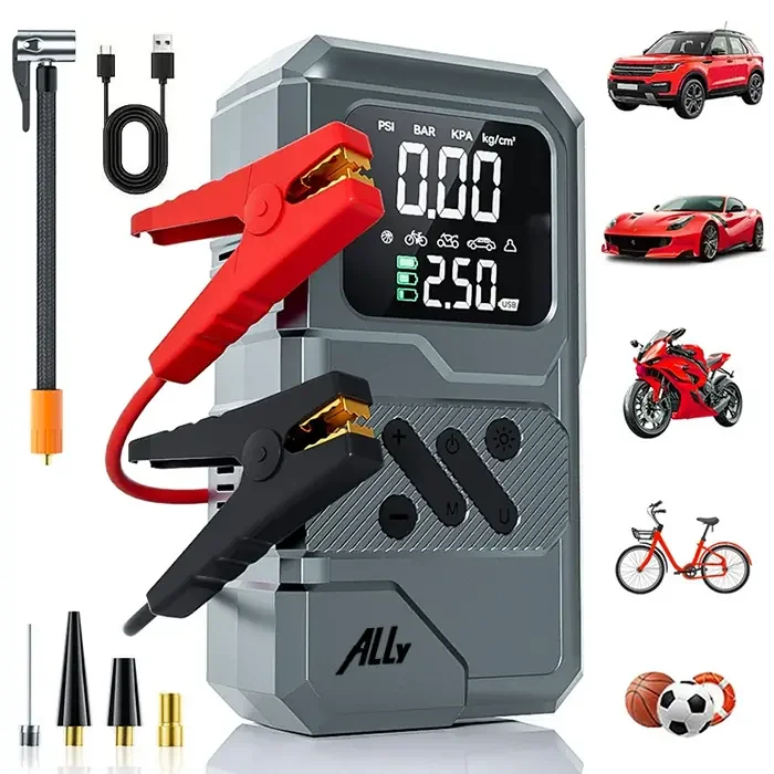 Ally ST-9654 Taşınabilir Lastik Şişirici ve Marş Akü Takviye Seti – 150 PSI Hava Pompası ve Acil Durum Kiti Fiyatı, Yorumları ve Özellikleri