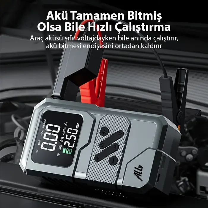 Ally ST-9654 Taşınabilir Lastik Şişirici ve Marş Akü Takviye Seti – 150 PSI Hava Pompası ve Acil Durum Kiti Fiyatı, Yorumları ve Özellikleri