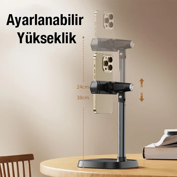 ALLY T8 360° Dönebilen Yükseklik Ayarlı Masa Üstü Telefon Tutucu-1852