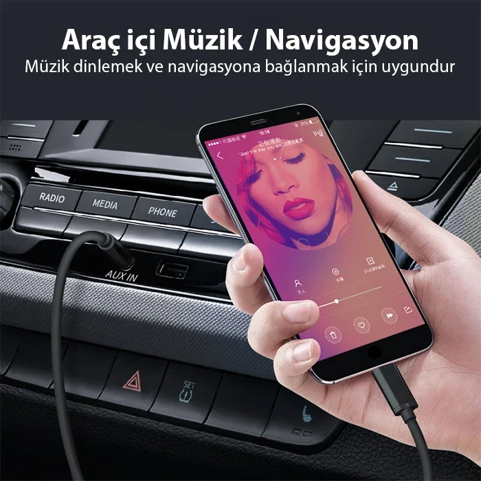 ALLY Type-c To 3.5 mm Audio Aux Kablo-1852 ALLY Type-c To 3.5 mm Audio Aux Kablo-1852