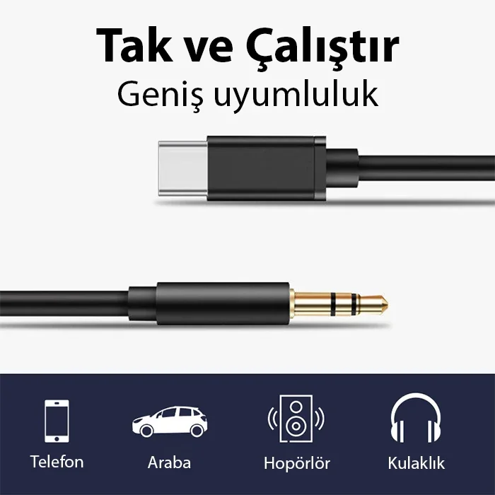 ALLY Type-c To 3.5 mm Audio Aux Kablo-1852 ALLY Type-c To 3.5 mm Audio Aux Kablo-1852