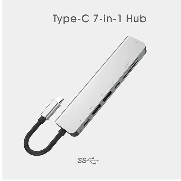 Ally Usb (Type-C to 7in1 Hdtv 2XUSB+PD) SD&TF Okuyucu Hub Adaptör Çoklayıcı-1852 Ally Usb (Type-C to 7in1 Hdtv 2XUSB+PD) SD&TF Okuyucu Hub Adaptör Çoklayıcı-1852