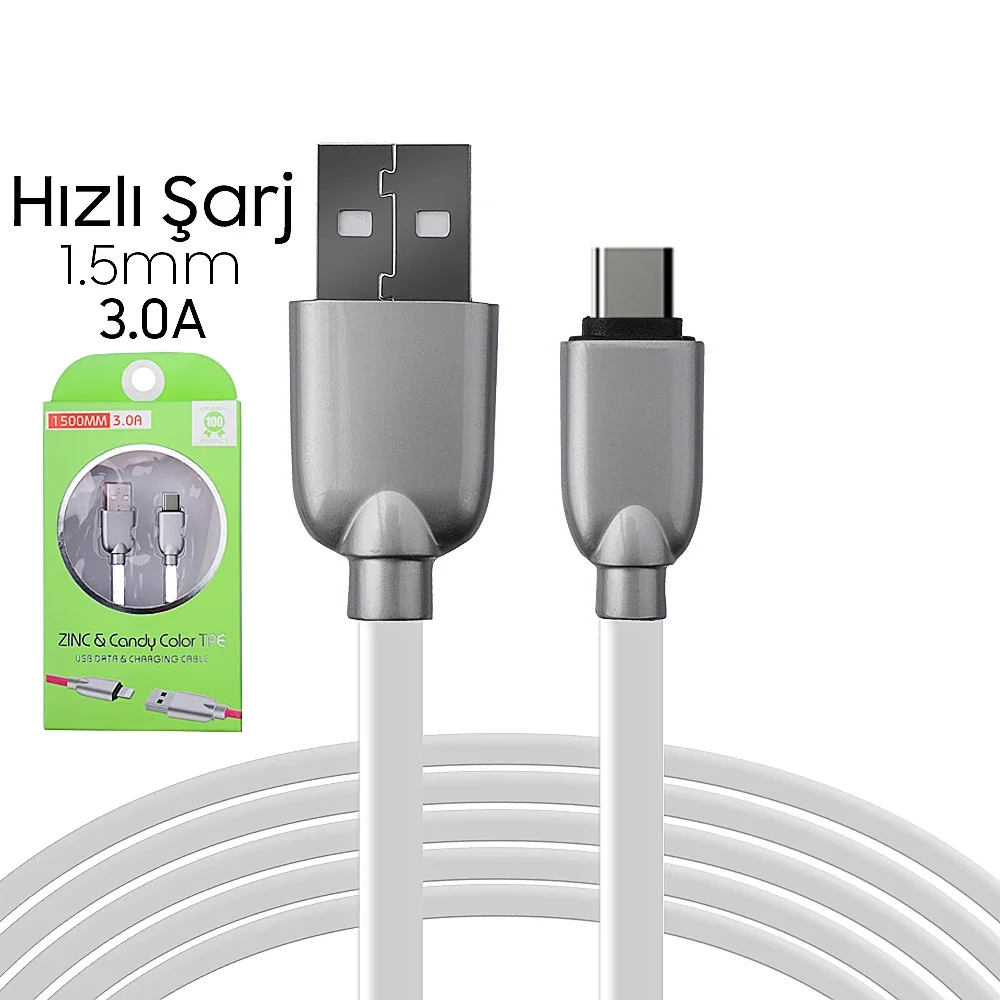 Ally Usb Type-C  Zinc Alloy Dayanıklı 3.0a 1.5mm Usb Kablo-1852