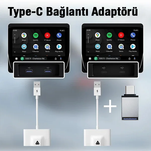 Ally Usb+Type-C Android Kablosuz Carplay Adaptör Çevirici - Youtube Netflix Tiktok Video Yansıtıcı-1852 Ally Usb+Type-C Android Kablosuz Carplay Adaptör Çevirici - Youtube Netflix Tiktok Video Yansıtıcı-1852