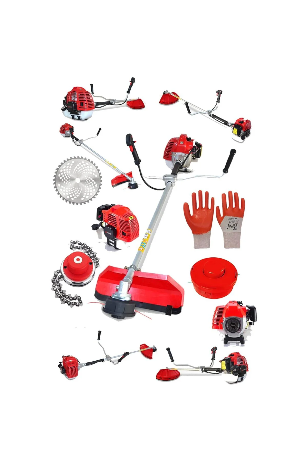 Alman R-9200 Yan Tipi Benzinli Motorlu Çalı Çim Ot Biçme Tırpanı Makinesi + Canavar