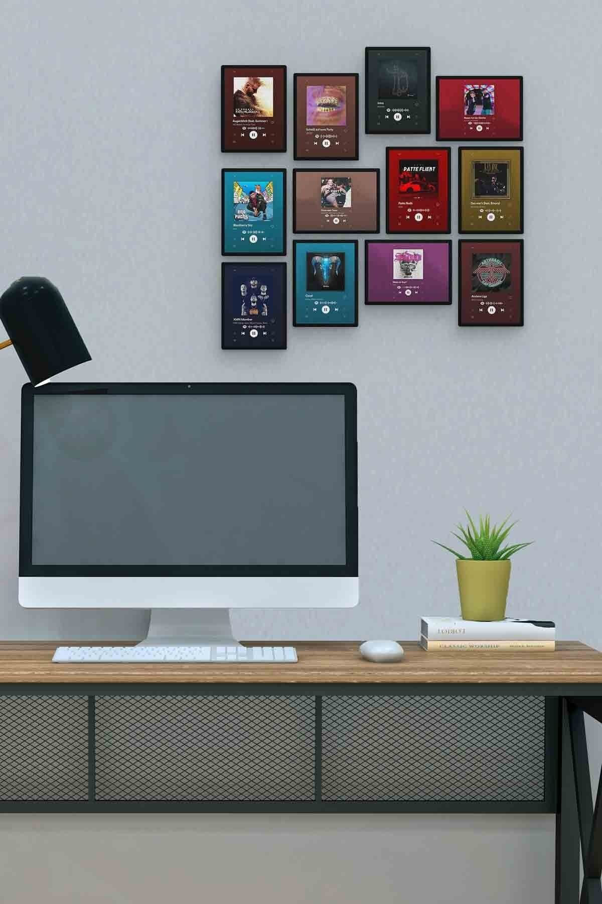 Alman Rap Spotify 12 Parça Mdf (ahşap) Tablo Ofis Boyu 