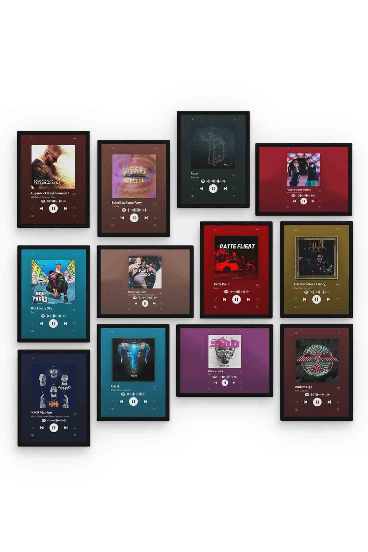 Alman Rap Spotify 12 Parça Mdf (ahşap) Tablo Ofis Boyu 