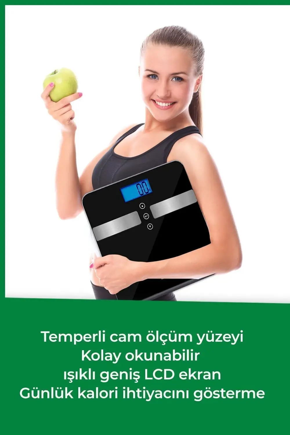 Alman Tasarım Geniş Işıklı Lcd Ekranlı Yağ Ölçer Fonksiyonlu Vücu