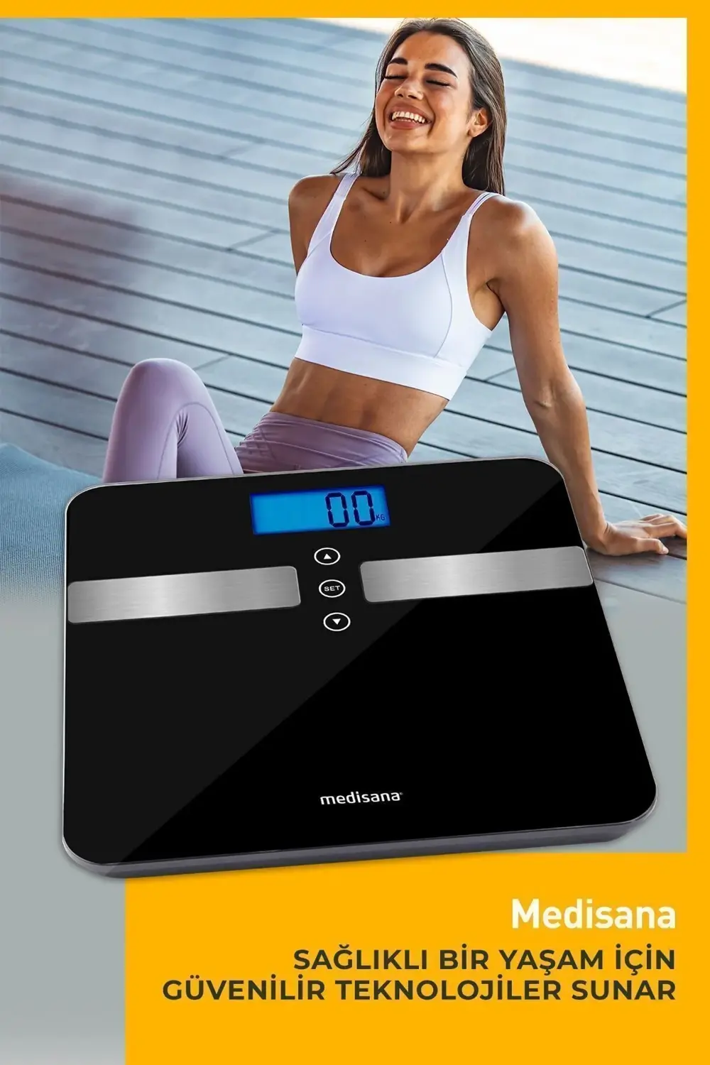 Alman Tasarım Geniş Işıklı Lcd Ekranlı Yağ Ölçer Fonksiyonlu Vücu