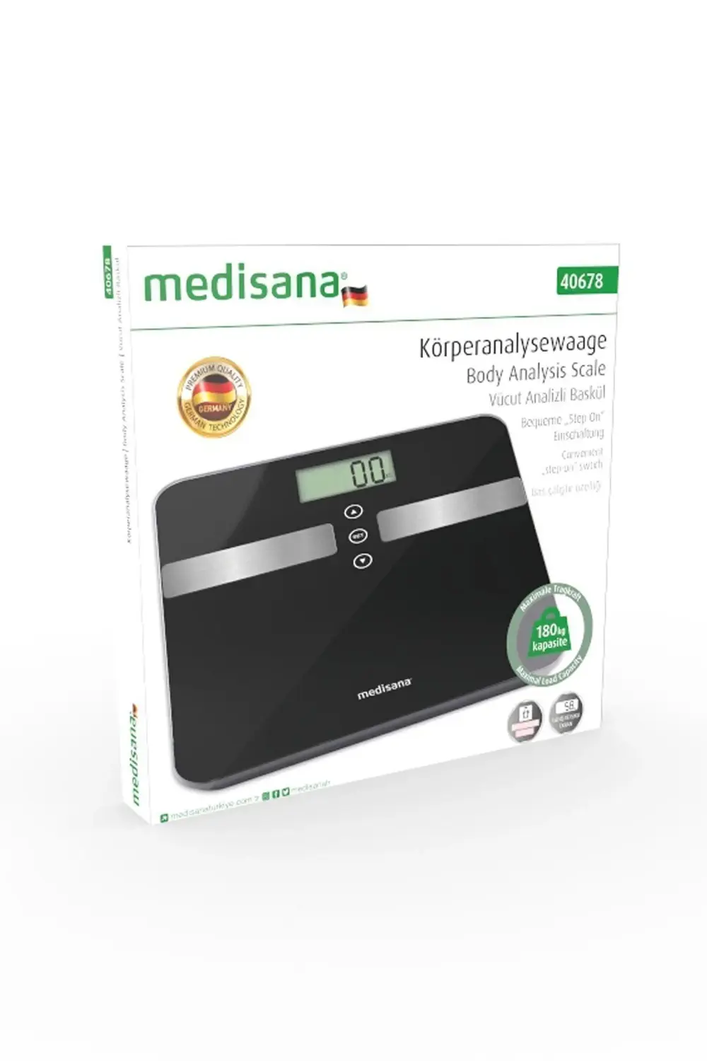 Alman Tasarım Geniş Işıklı Lcd Ekranlı Yağ Ölçer Fonksiyonlu Vücu