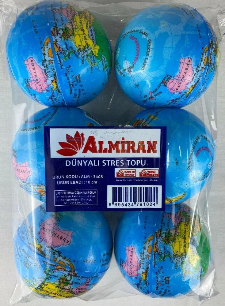 Almiran Stres Topu 10 cm Dünyalı (1 Adet)