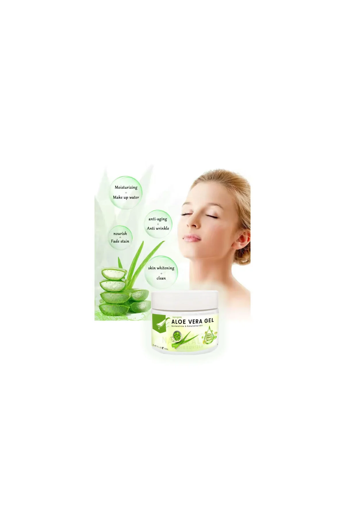 Aloe Vera Jel – Cilt İçin Ferahlama ve Yoğun Nem 100 ml x 2 Adet