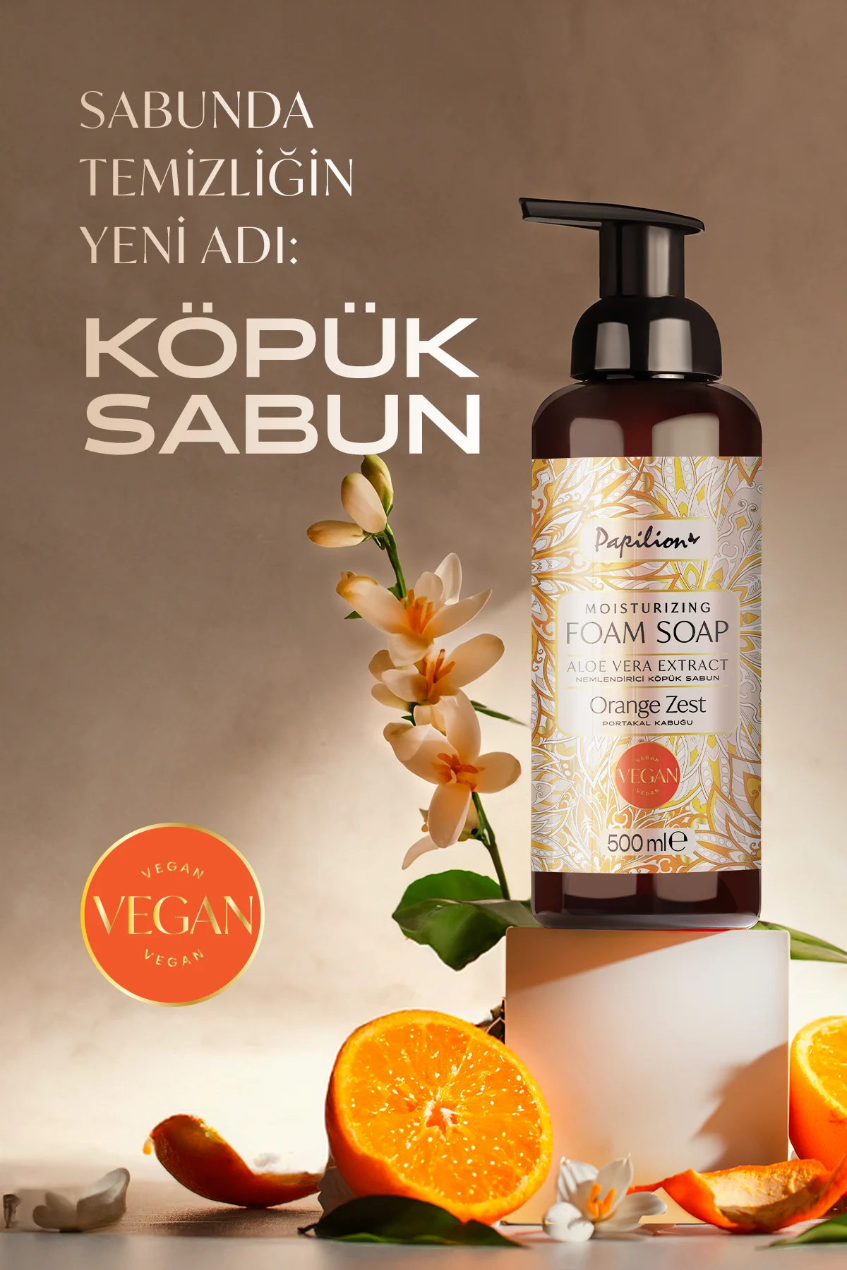 Aloe Vera Özlü Köpük Sabun 500 ml Portakal Kabuğu Aromalı Vegan Nemlendirici El Sabunu Aloe Vera Özlü Köpük Sabun 500 ml Portakal Kabuğu Aromalı Vegan Nemlendirici El Sabunu