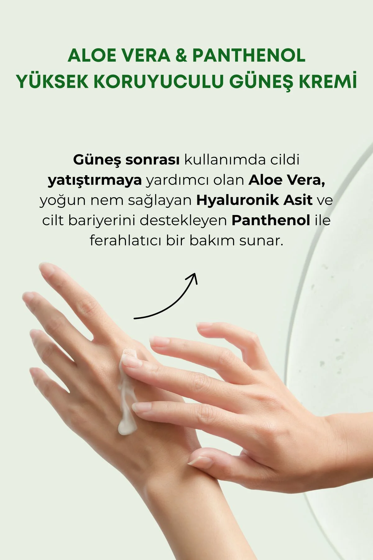 Aloe Vera Özlü Yüksek Koruyuculu 50 Spf+ Yatıştırıcı, Nemlendiric
