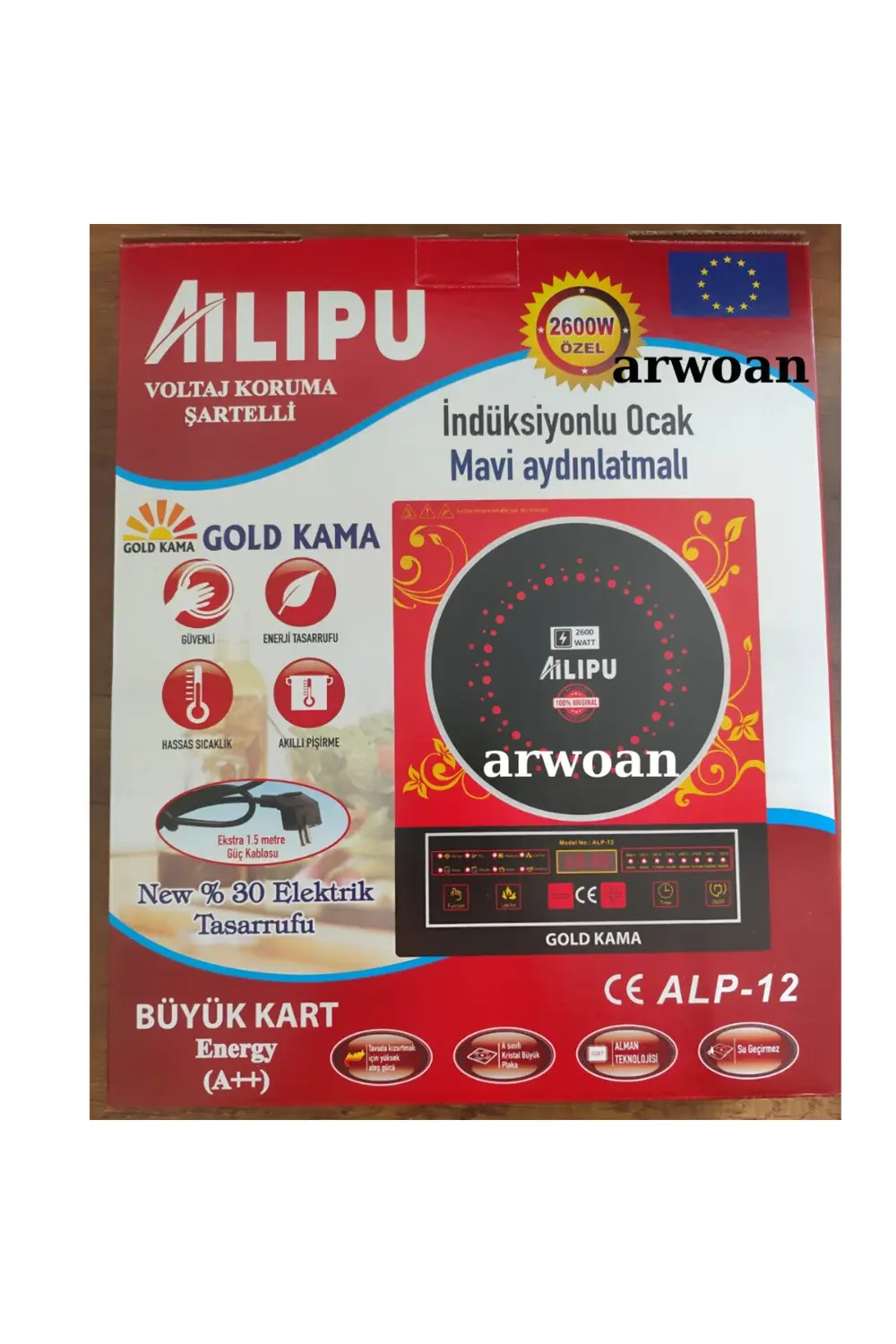 ALP-12 İndüksiyonlu Ocak (Mavi Aydınlatmalı)