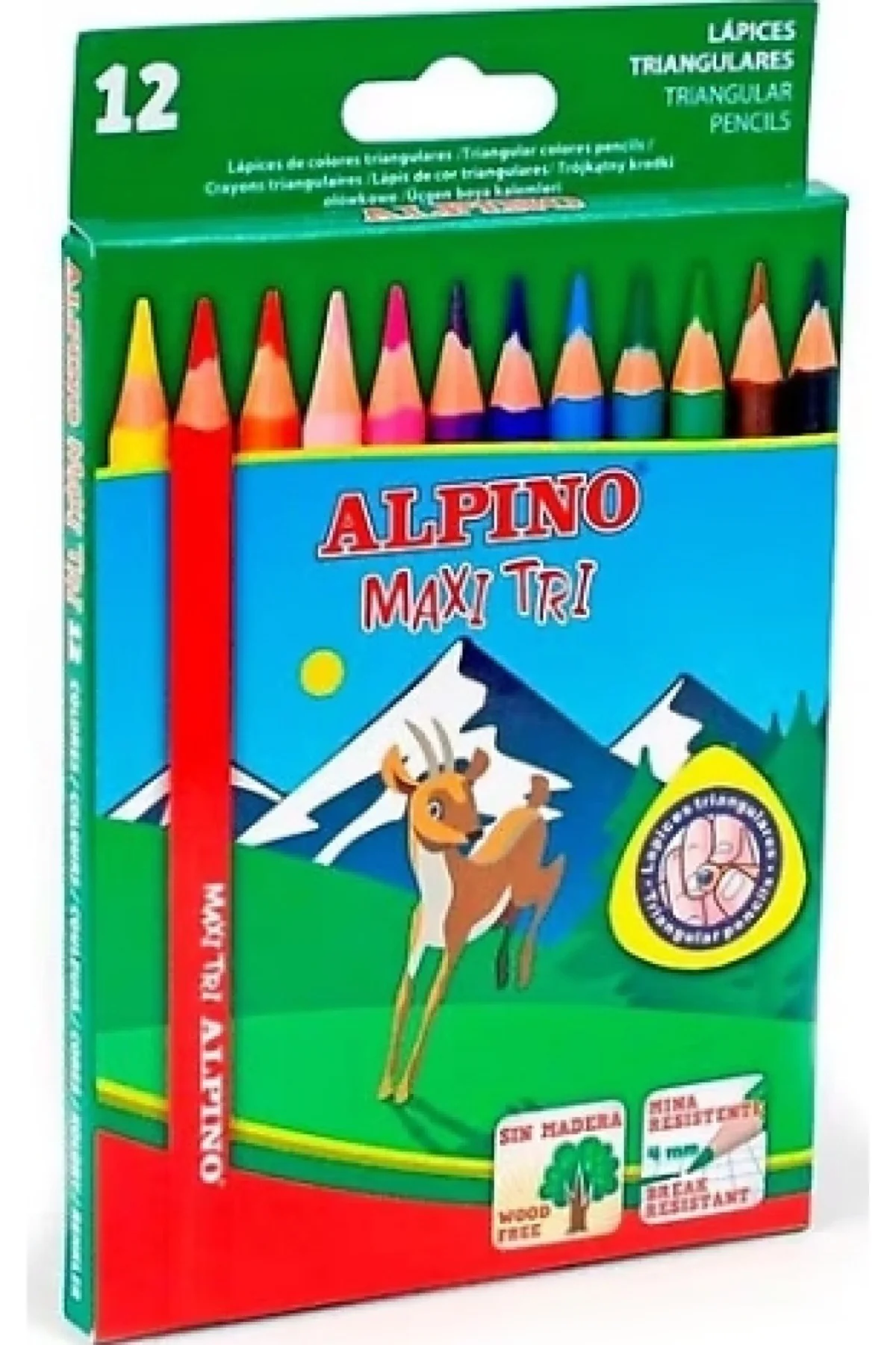 Alpino Maxi Tri Kalın Kuru Boya 12 Renk (al-2133)