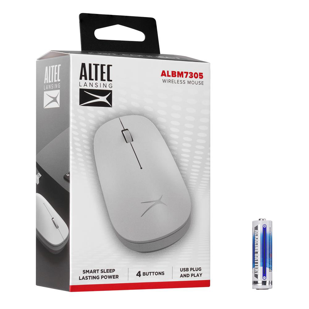 Altec Lansing ALBM7305 Beyaz 2.4GHz USB 1600DPI Alkalin Pilli Kab