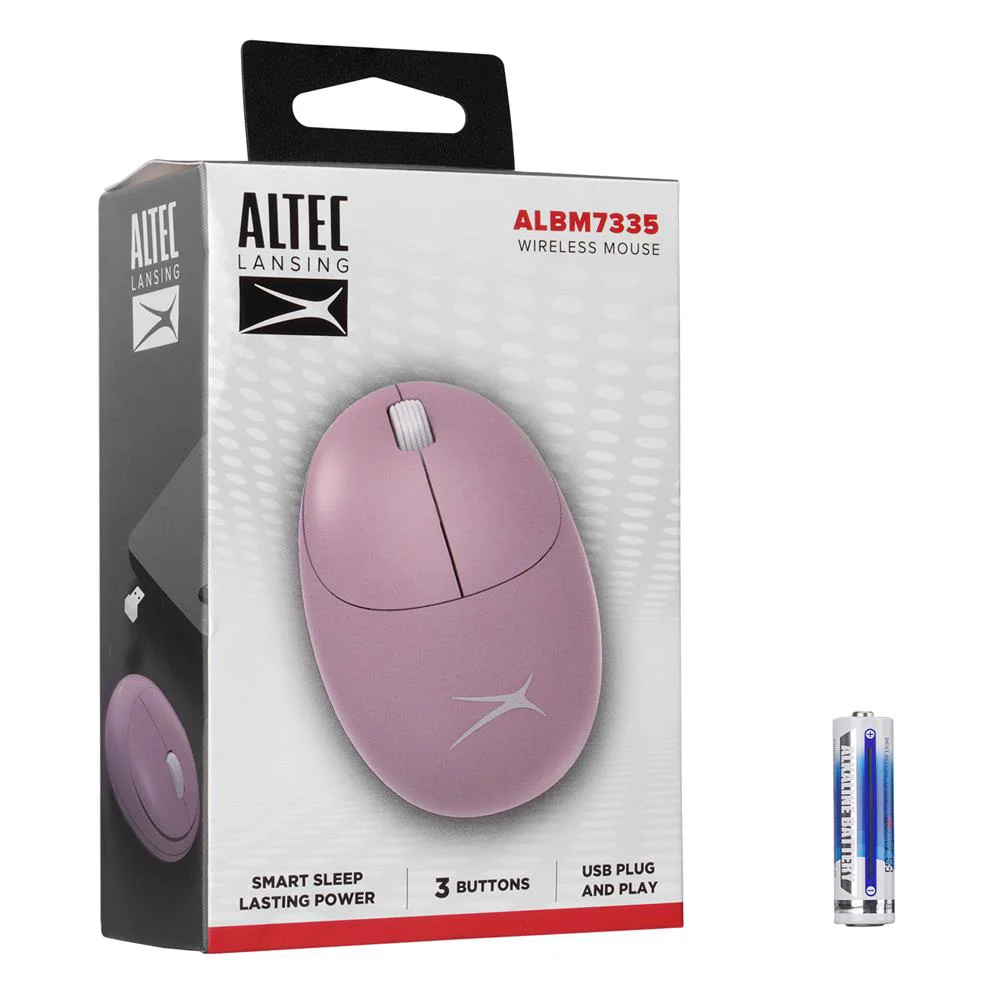 Altec Lansing ALBM7335 Pembe 2.4GHz USB 1200DPI Alkalin Pilli Kab
