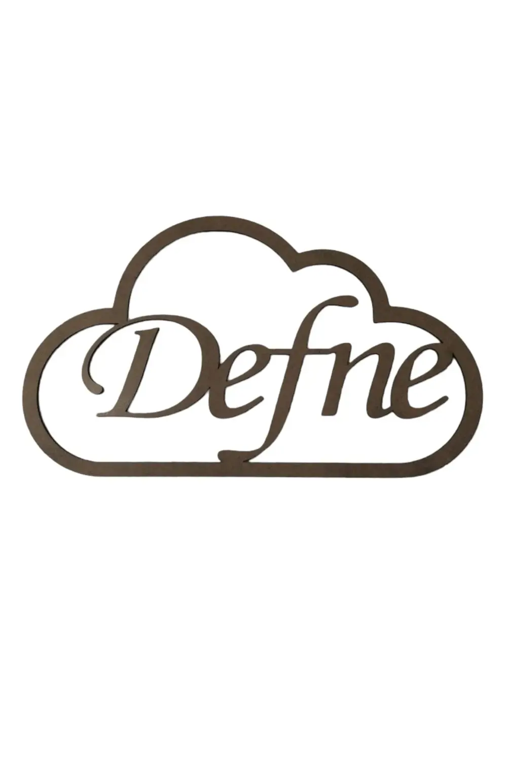 Leylaser Altı Düz Bulut Figürlü 3 Mm Ham Mdf İsimli Kasnak 25 Cm