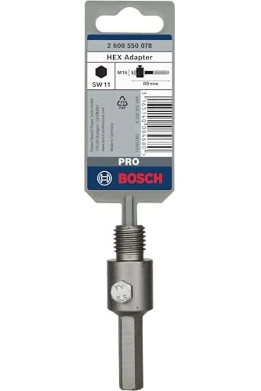Altıgen Giriş Şaftı 80mm M16 Uç, 2608550078 1200752 Altıgen Giriş Şaftı 80mm M16 Uç, 2608550078 1200752