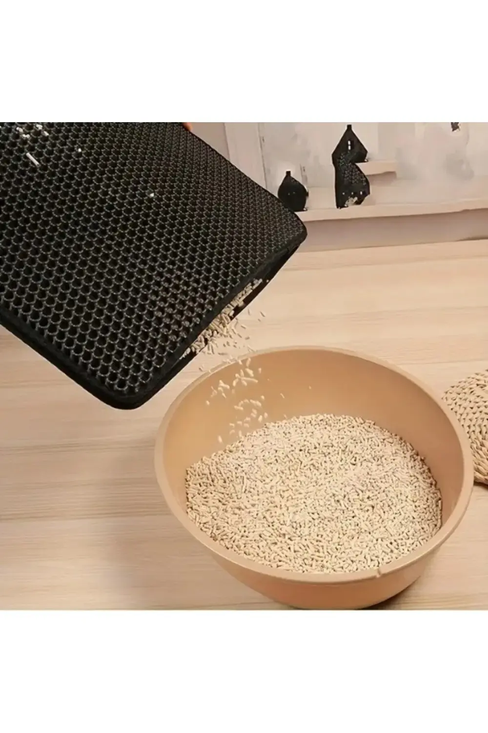 Altıgen Model Kum Toplayıcı Fonksiyonel Kedi Paspası TR-Mavi-Medi