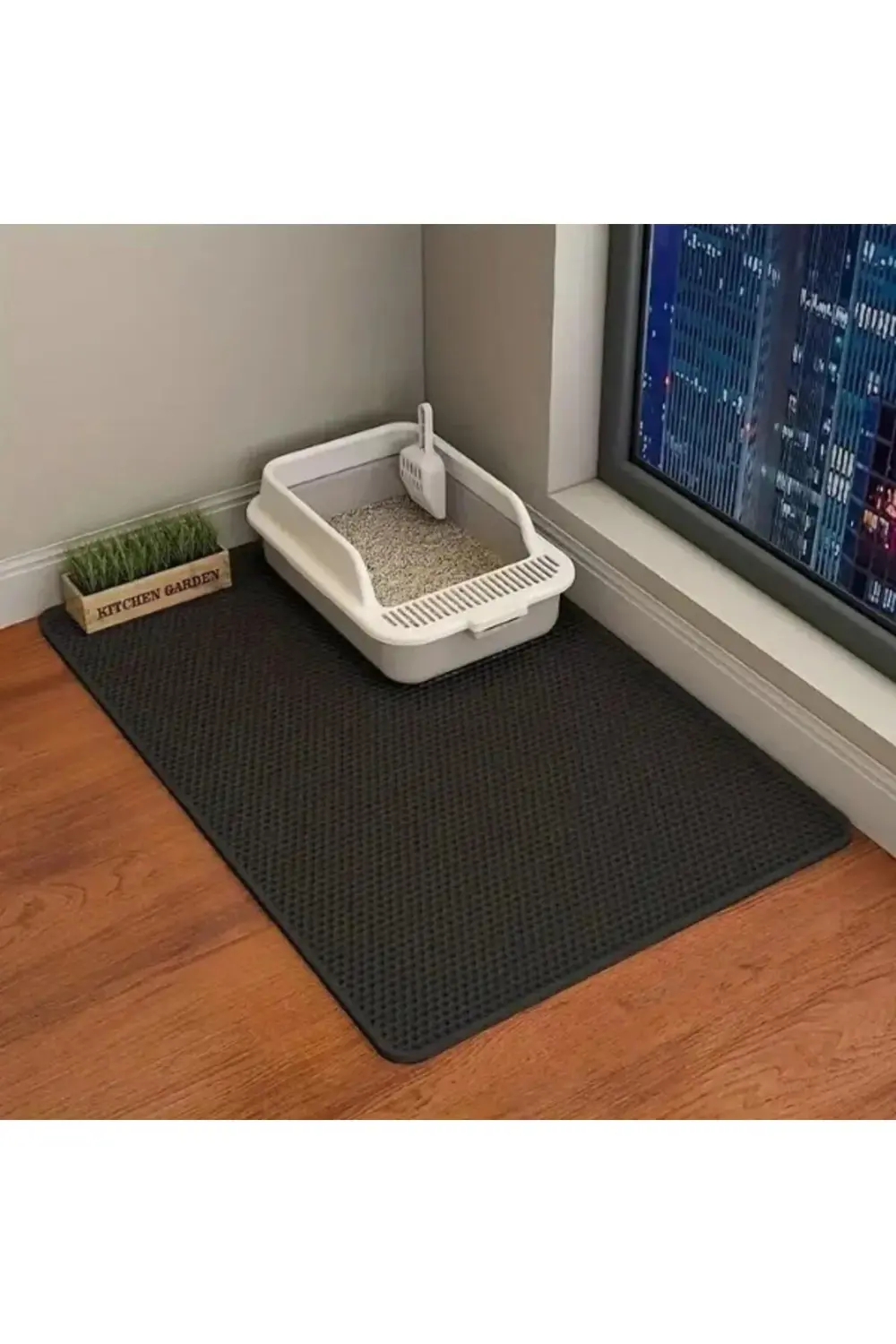 Altıgen Model Kum Toplayıcı Fonksiyonel Kedi Paspası TR-Mavi-Medi