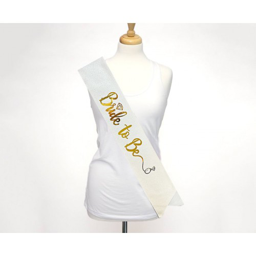 Woody Sofia Altın Bride To Be Yazılı Beyaz Kuşak