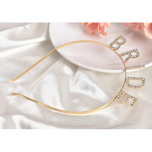Altın Gold Renk Bekarlığa Veda Kristal Taş Bride Tacı İthal 16x10
