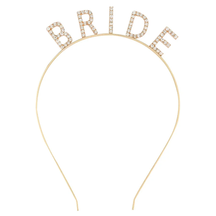 Altın Gold Renk Bekarlığa Veda Kristal Taş Bride Tacı İthal 16x10 Altın Gold Renk Bekarlığa Veda Kristal Taş Bride Tacı İthal 16x10