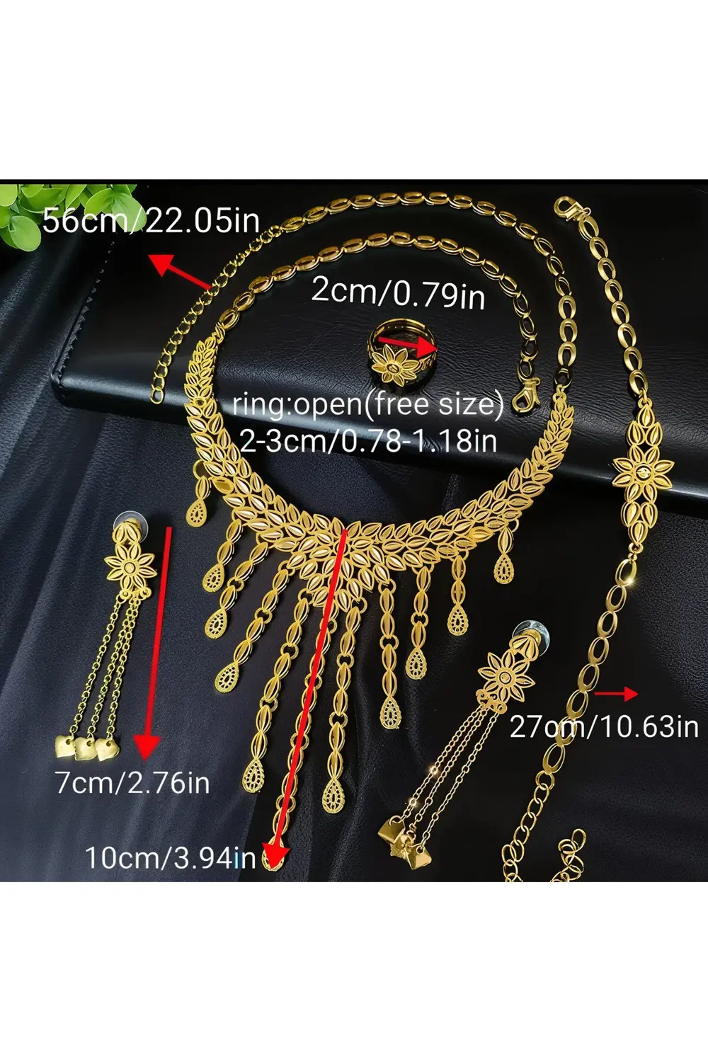 Altın Kaplama 4 parça Şık Kadınlar için Buğday Yaprağı Püskül Kol Altın Kaplama 4 parça Şık Kadınlar için Buğday Yaprağı Püskül Kol