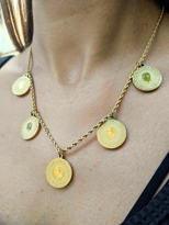 ALTIN KAPLAMA BEŞİ BİR YERDE ÇELİK KOLYE HALAT BURGU ZİNCİRLİ-ÇKO