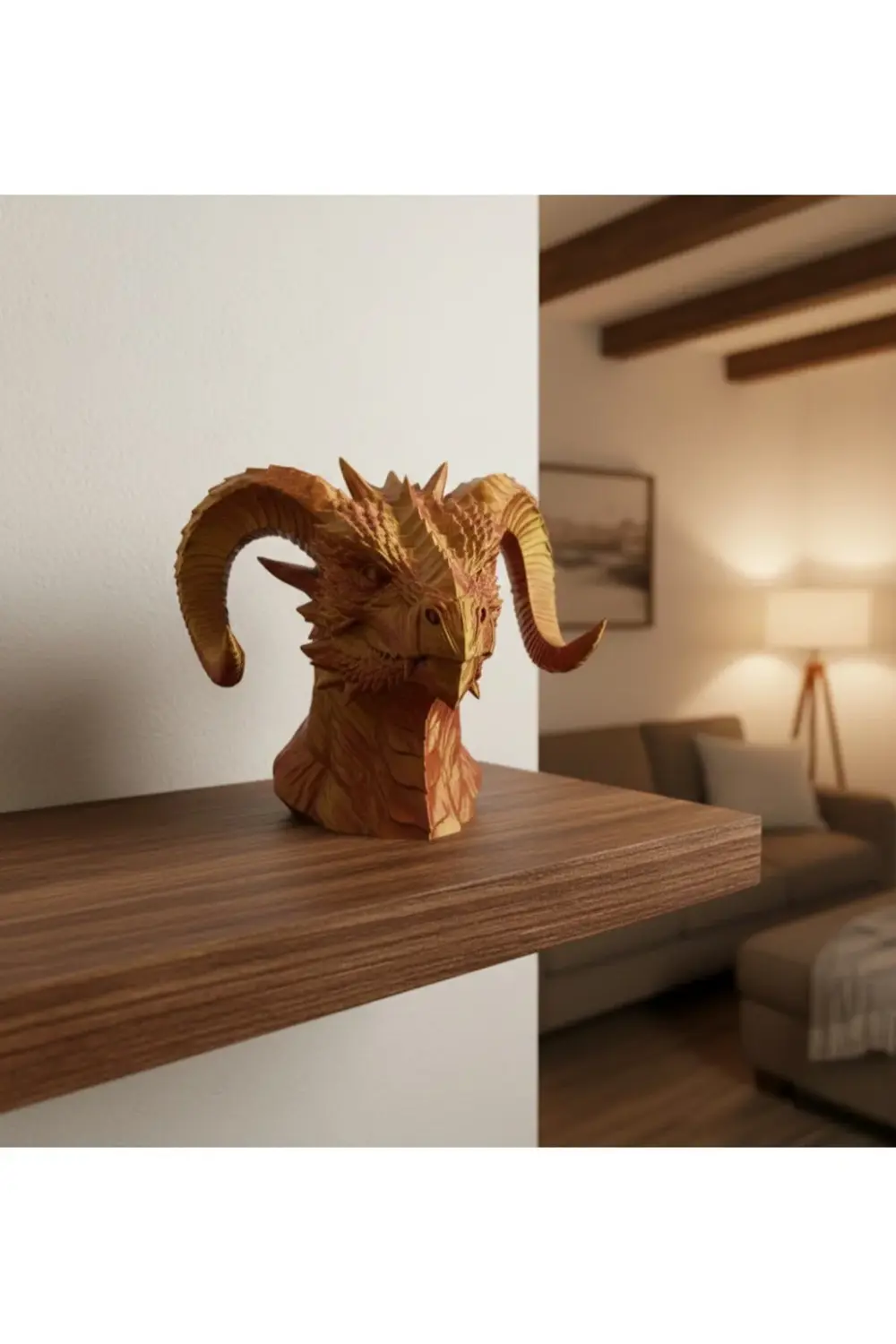 Altın Kırmızı Ejderha Figürü