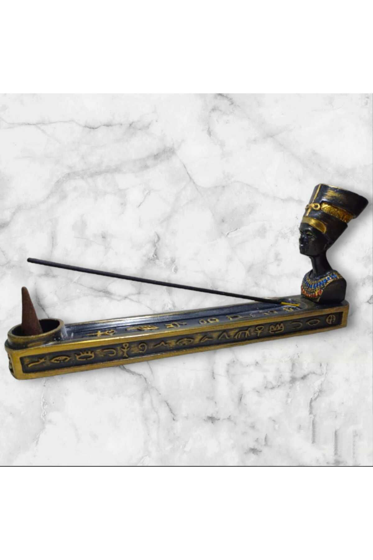 Dodemert Home Altın Mısır Sfenks Dekoratif Beton Biblo & Tütsülük