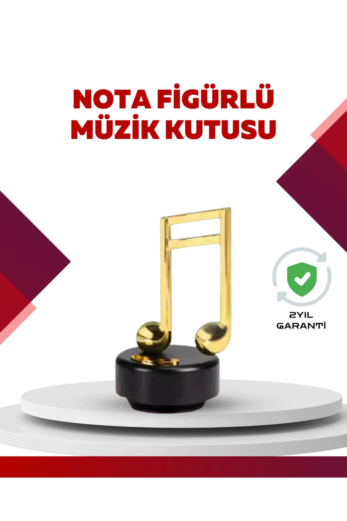 Altın Nota Temalı Müzik Kutusu  Müzikli Hediyelik