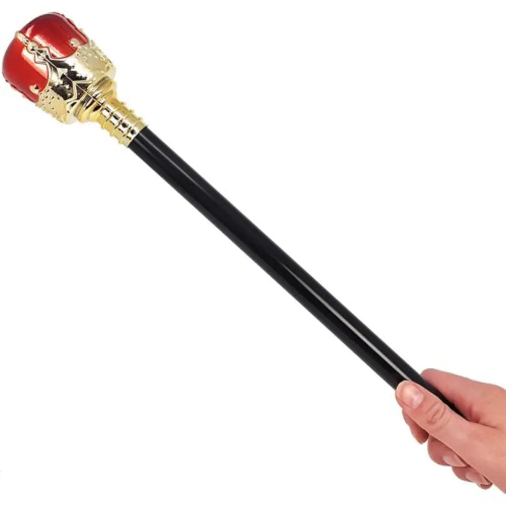 Altın Renk 60 cm Kral Tacı Kraliyet Tacı ve Kırmızı Topuzlu Kral 