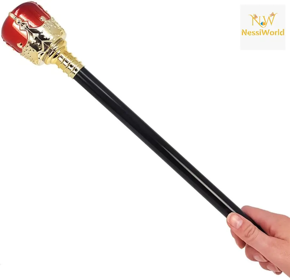 Altın Renk 60 cm Kral Tacı Kraliyet Tacı ve Kırmızı Topuzlu Kral Altın Renk 60 cm Kral Tacı Kraliyet Tacı ve Kırmızı Topuzlu Kral