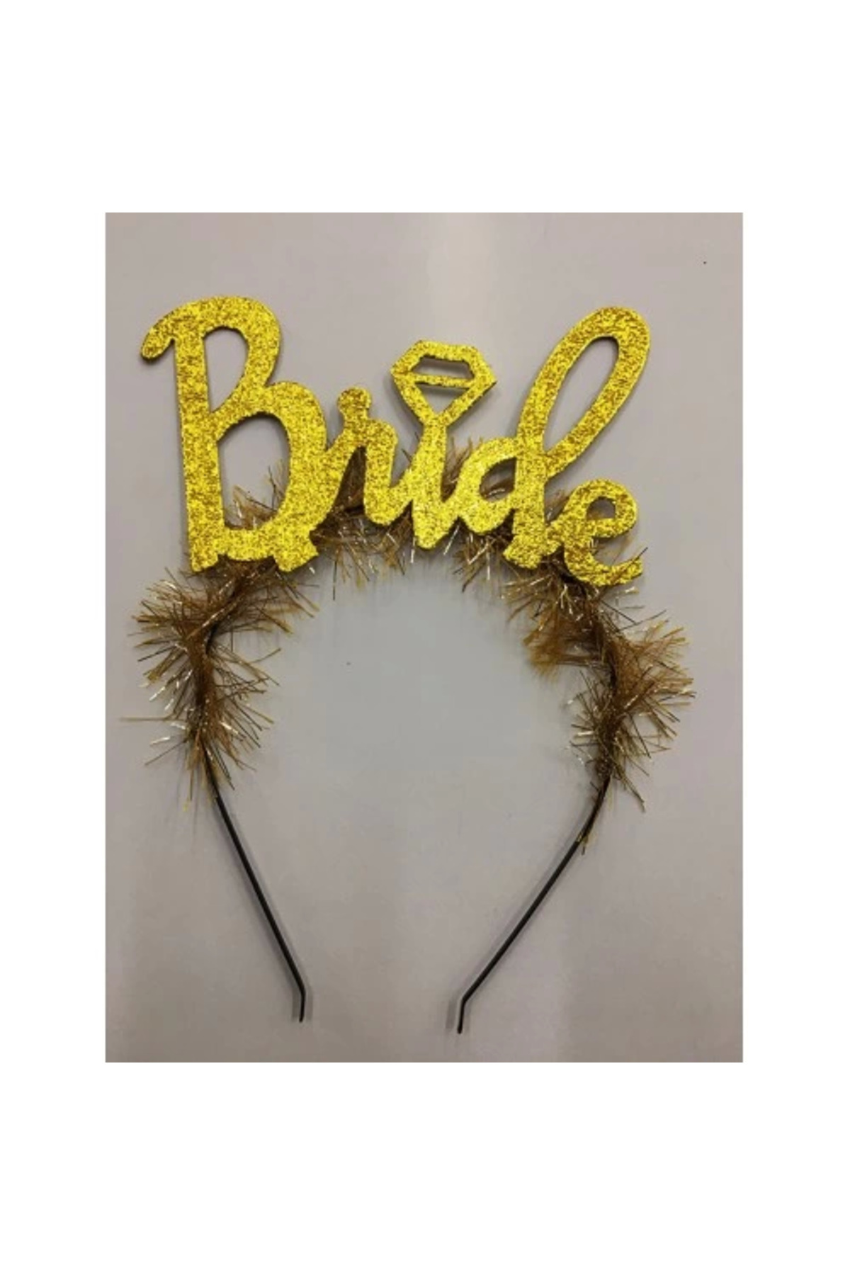 Altın Renk Bekarlığa Veda İtalik Yazı Alyanslı Bride Taç Altın Renk Bekarlığa Veda İtalik Yazı Alyanslı Bride Taç
